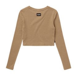 Mystic Glow Crop Tee Women slate brown