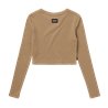 Mystic Glow Crop Tee Women slate brown