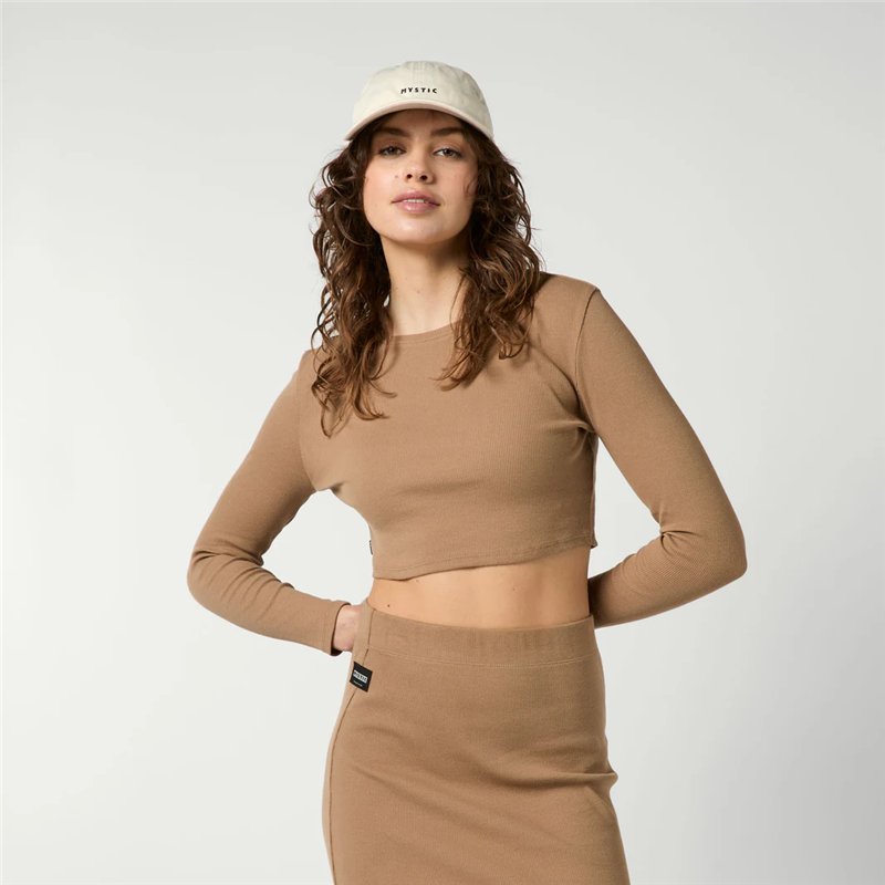 Mystic Glow Crop Tee Women slate brown