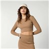 Mystic Glow Crop Tee Women slate brown