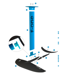 Fone Complete Foil GRAVITY CARBON 1500 + Mast 75cm