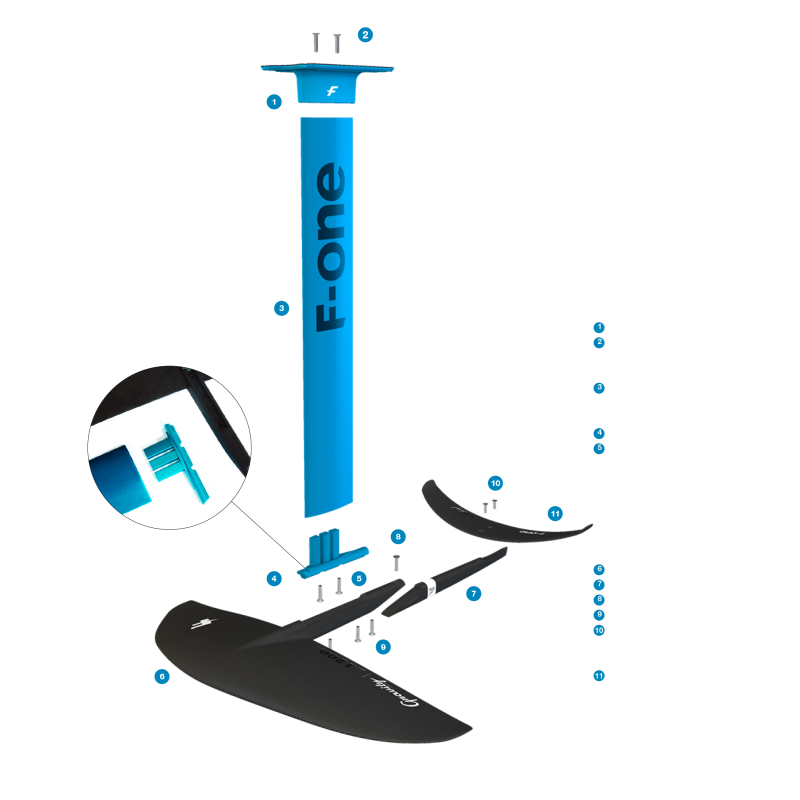 Fone Complete Foil GRAVITY CARBON 1500 + Mast 75cm