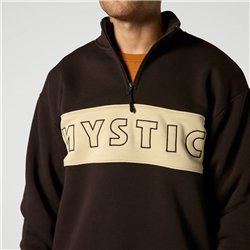 Mystic Slate Half Zip Sweat dark brown