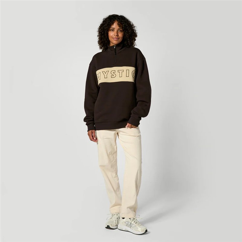 Mystic Slate Half Zip Sweat dark brown