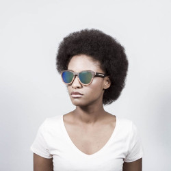 ocean66001.0  - Ocean Bamboo Sonnenbrille Wedge green revo