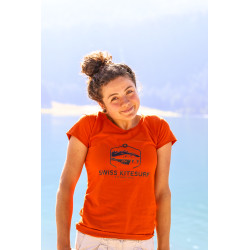 SKS2021TR  - Swiss Kitesurf Spot Tee woman rusty red
