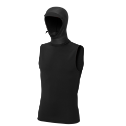 Mystic Neoprene Top with hood 3/2mm black