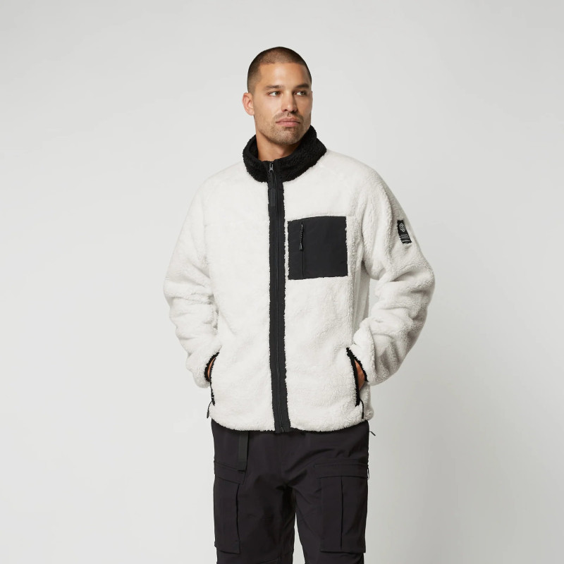 Mystic DTS Teddy Zip thru Sweat off white