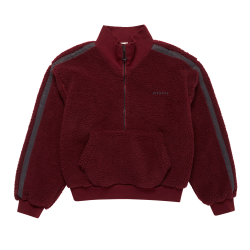 Mystic Teddy Zip Up Sweat Women red wine