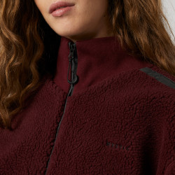 Mystic Teddy Zip Up Sweat Women red wine