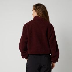 Mystic Teddy Zip Up Sweat Women red wine