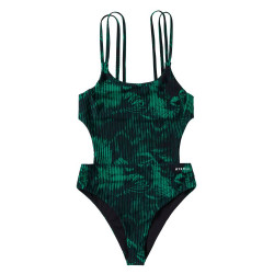 Mystic Jorun Cut Out Swimsuit black / green