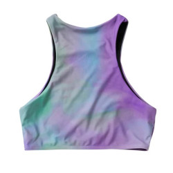 Mystic Flashback Athletic Bikini Top purple / green