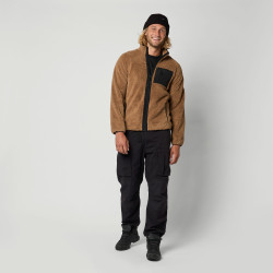 Mystic DTS Teddy Zip thru Sweat slate brown