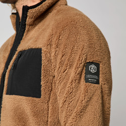 Mystic DTS Teddy Zip thru Sweat slate brown