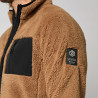 Mystic DTS Teddy Zip thru Sweat slate brown