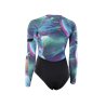 ION Wetsuit Amaze Hot Shorty 1.5 LS Front Zip women tropical-palm-glitch