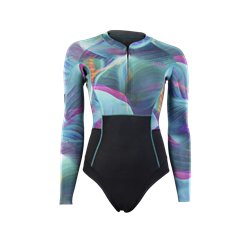 ION Wetsuit Amaze Hot Shorty 1.5 LS Front Zip women tropical-palm-glitch