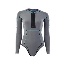 ION Wetsuit Amaze Hot Shorty 1.5 LS Front Zip women tropical-palm-glitch