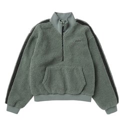 Mystic Teddy Zip Up Sweat Women frozen green