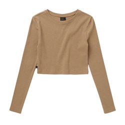 Mystic Glow Crop Tee Women slate brown