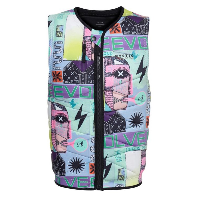Mystic Outlaw Impact Vest Fzip Wake white allover